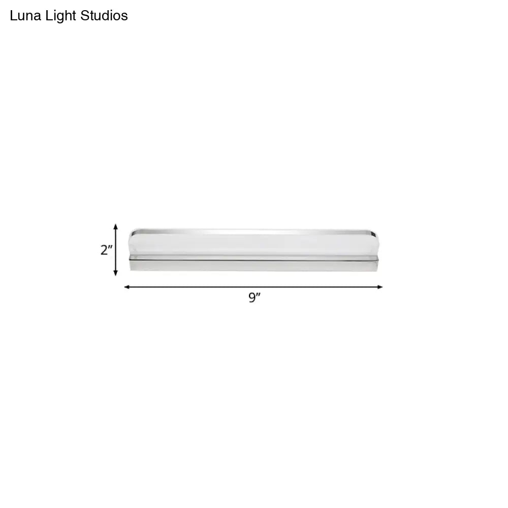 DecorBites™ Minimalist LED Vanity Wall Light with Ultra-Thin Acrylic Design - 9"/16.5" - Warm/White - Chrome Finish for Bathroom