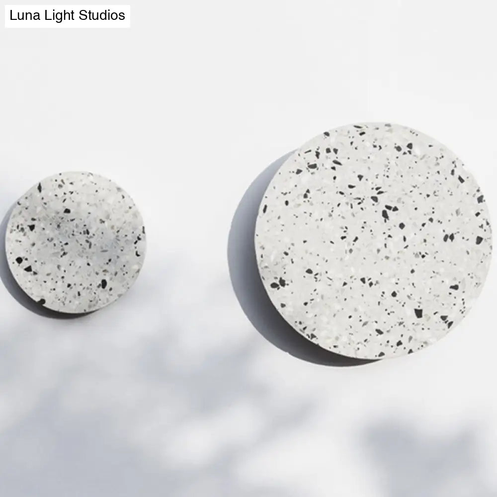 DecorBites™ Minimalist LED Wall Sconce: Disc Shaped Terrazzo Bedroom Light - Pink/Blue/Black, 7"/10" Diameter