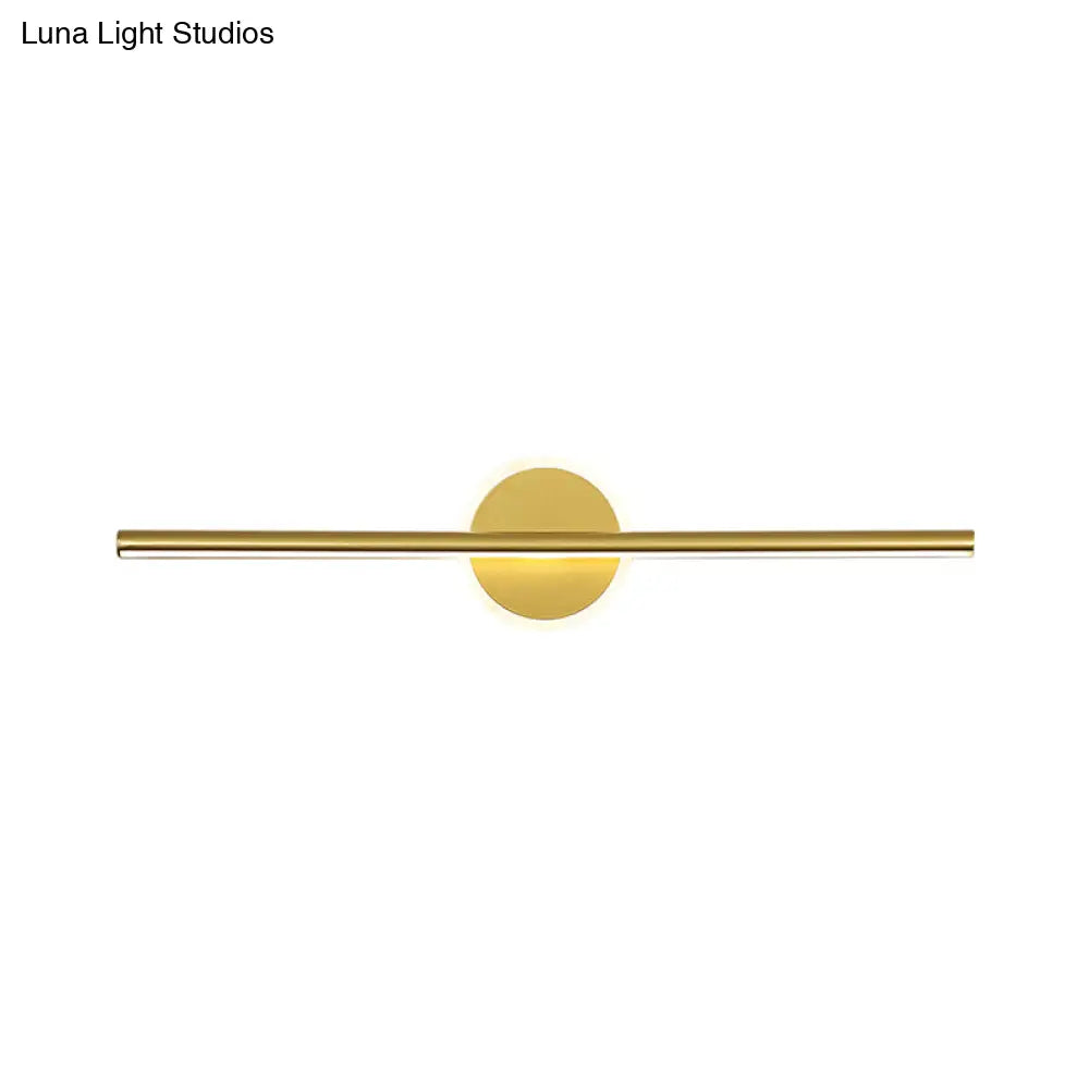 DecorBites™ Minimalist LED Wall Sconce in Gold - Metal Linear & Round Vanity Light, 16"/23.5"/31.5" Wide