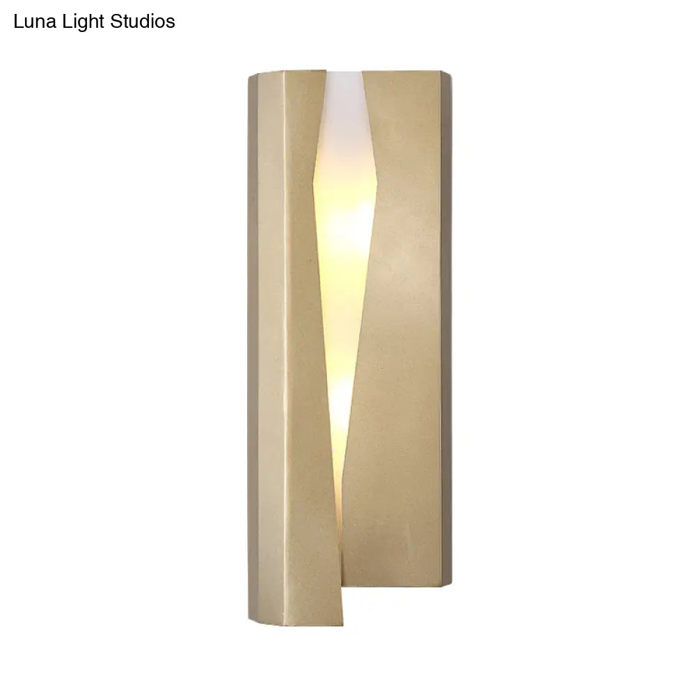 DecorBites™ Minimalist LED Wall Sconce Light in Gold for Living Room - Metal Rectangle Wall Mount Lamp