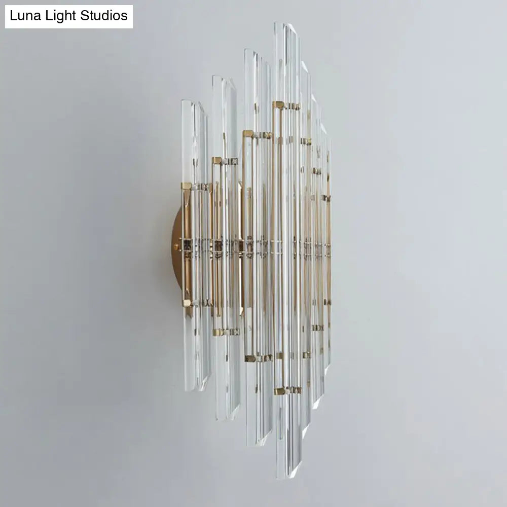 DecorBites™ Minimalist LED Wall Sconce Light with K9 Crystal Strip - Rhombus Design for Living Room
