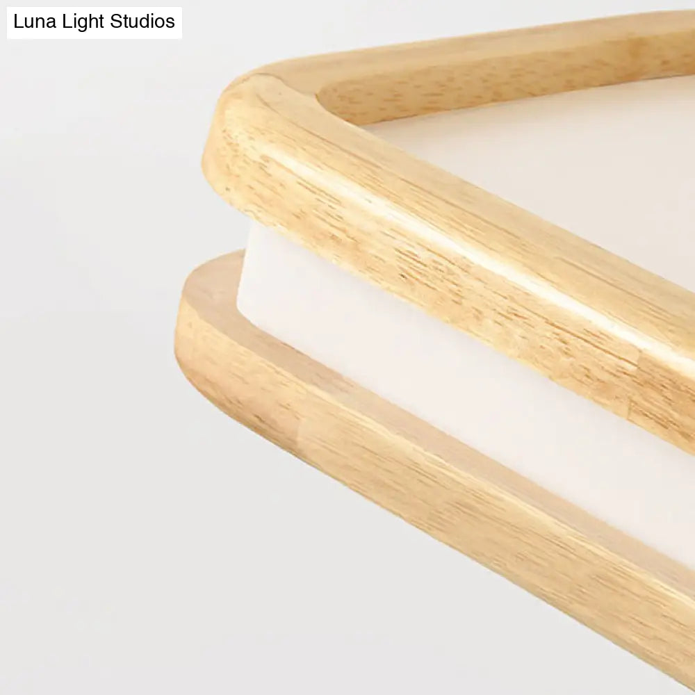 DecorBites™ Minimalist LED Wood Rectangular Hanging Island Lamp - Acrylic Ceiling Suspension for Dinners