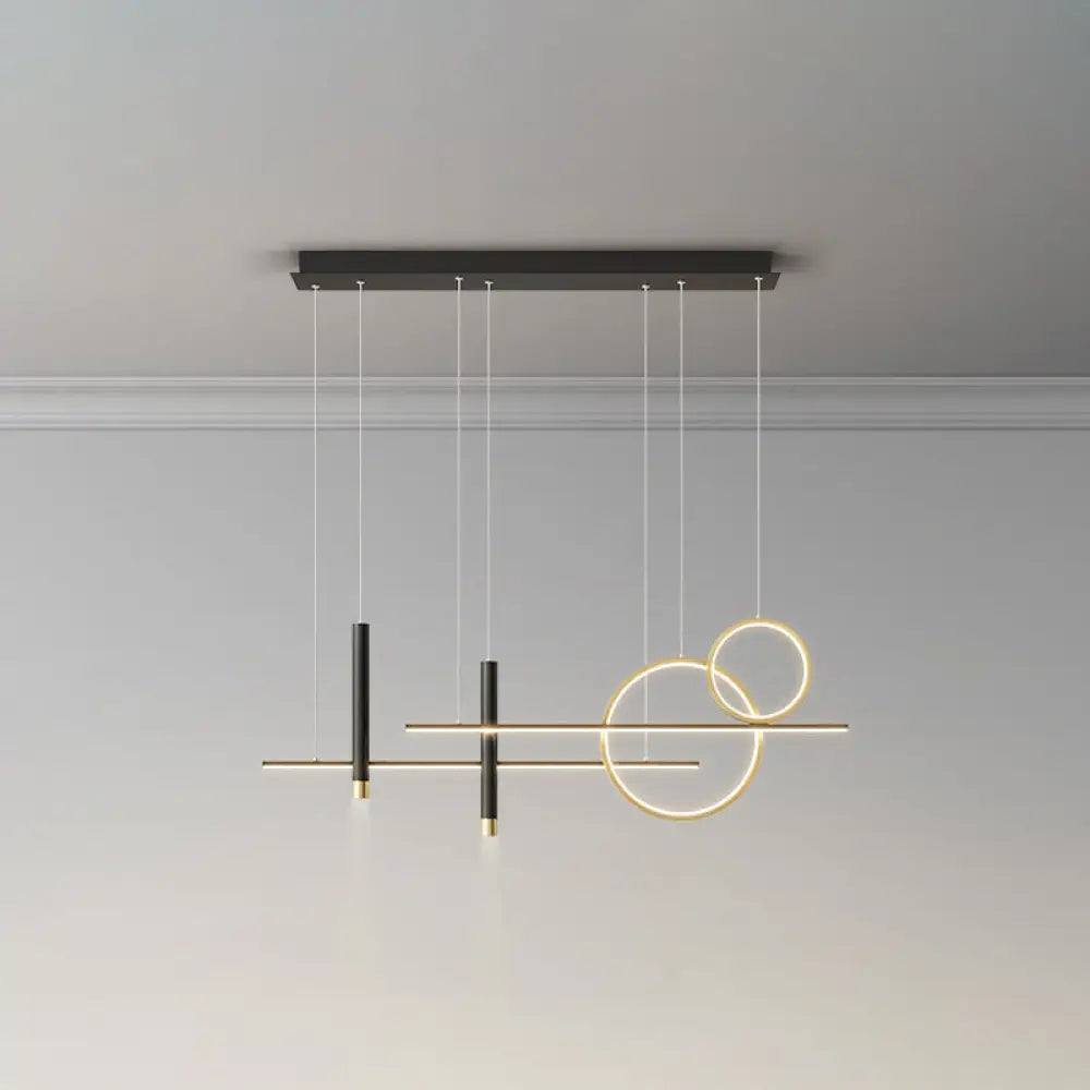 DecorBites™ Minimalist Metal Dinner Suspension Lamp with LED Island Pendant and Spotlight