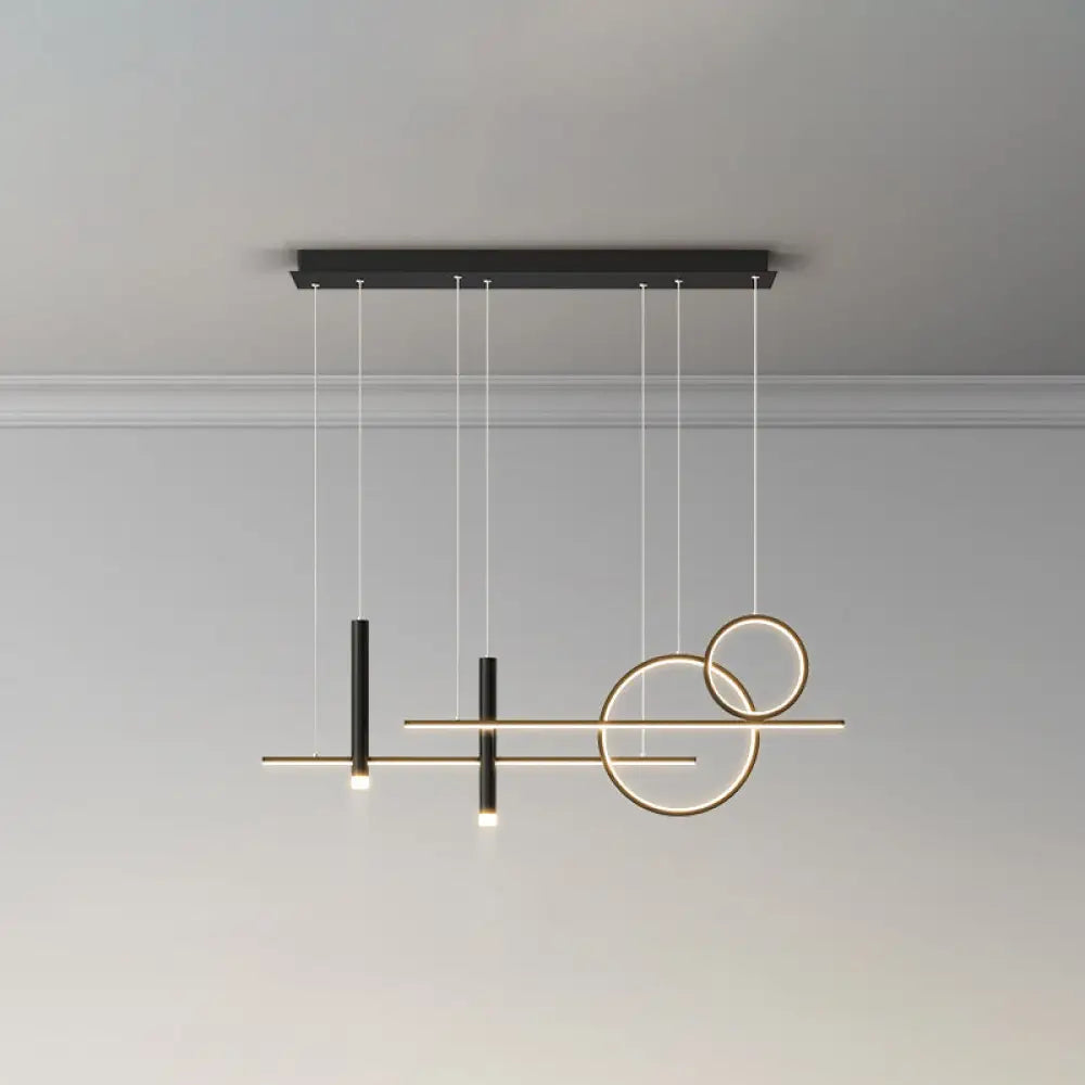DecorBites™ Minimalist Metal Dinner Suspension Lamp with LED Island Pendant and Spotlight