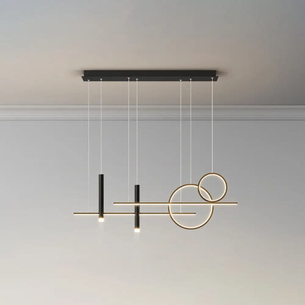 DecorBites™ Minimalist Metal Dinner Suspension Lamp with LED Island Pendant and Spotlight