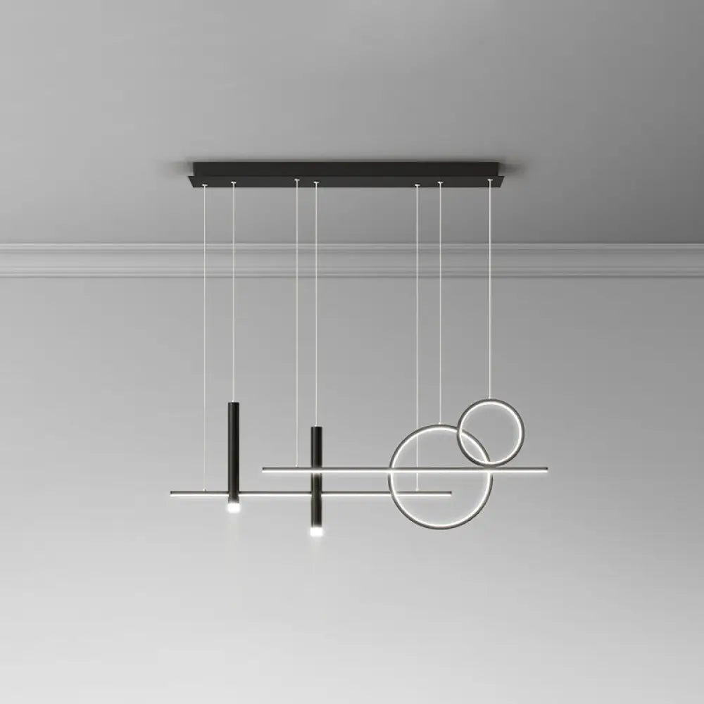 DecorBites™ Minimalist Metal Dinner Suspension Lamp with LED Island Pendant and Spotlight