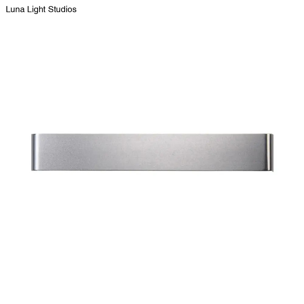 DecorBites™ Minimalist Metal LED Rectangle Wall Light in Black/Silver, Warm/White Lighting - 6"/10" Dia. - Living Room Wall Washer Lamp