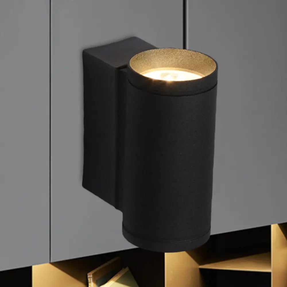 DecorBites™ Minimalist Metal Wall Mounted Lamp: Tubular Black LED Sconce Light in Blue/Red/Green