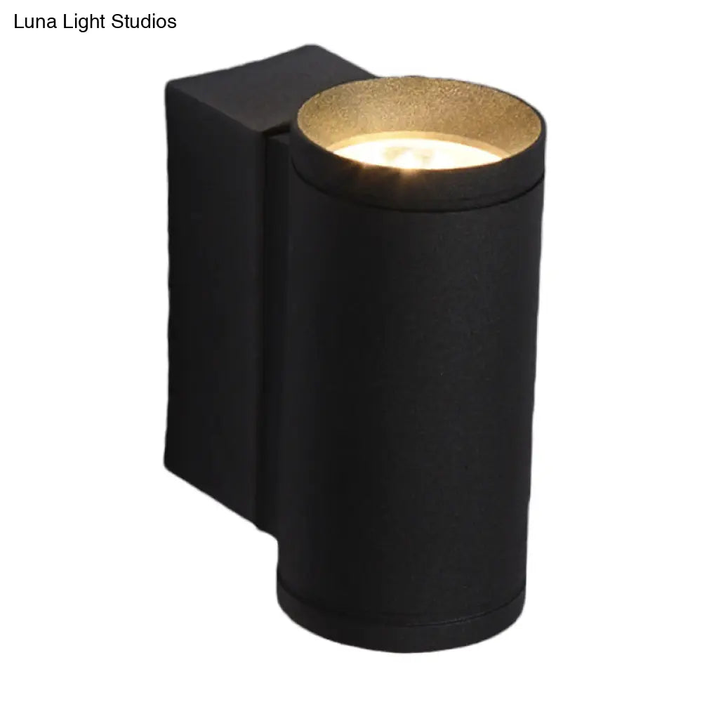 DecorBites™ Minimalist Metal Wall Mounted Lamp: Tubular Black LED Sconce Light in Blue/Red/Green