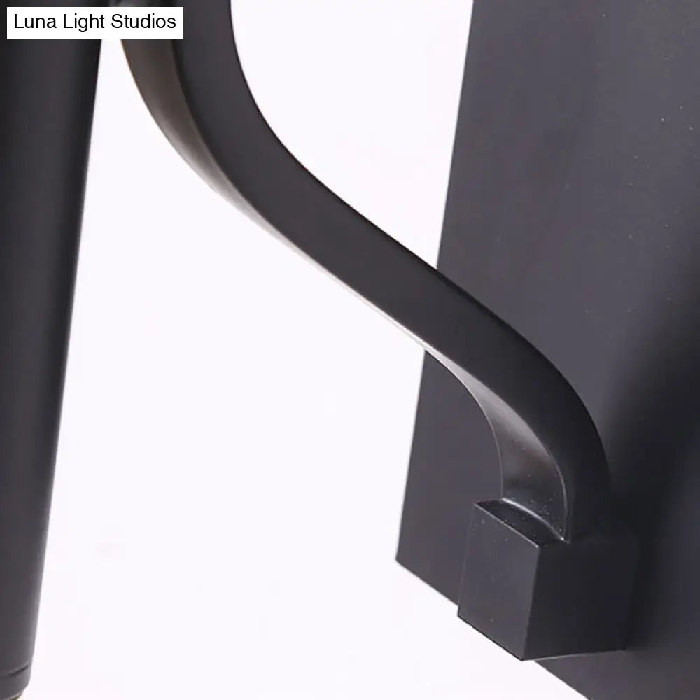 DecorBites™ Minimalist Metallic Wall Sconce Light, 1-Light, Black/Flaxen, for Bedroom - 16"/18.5" Cone Wall Mount Lighting
