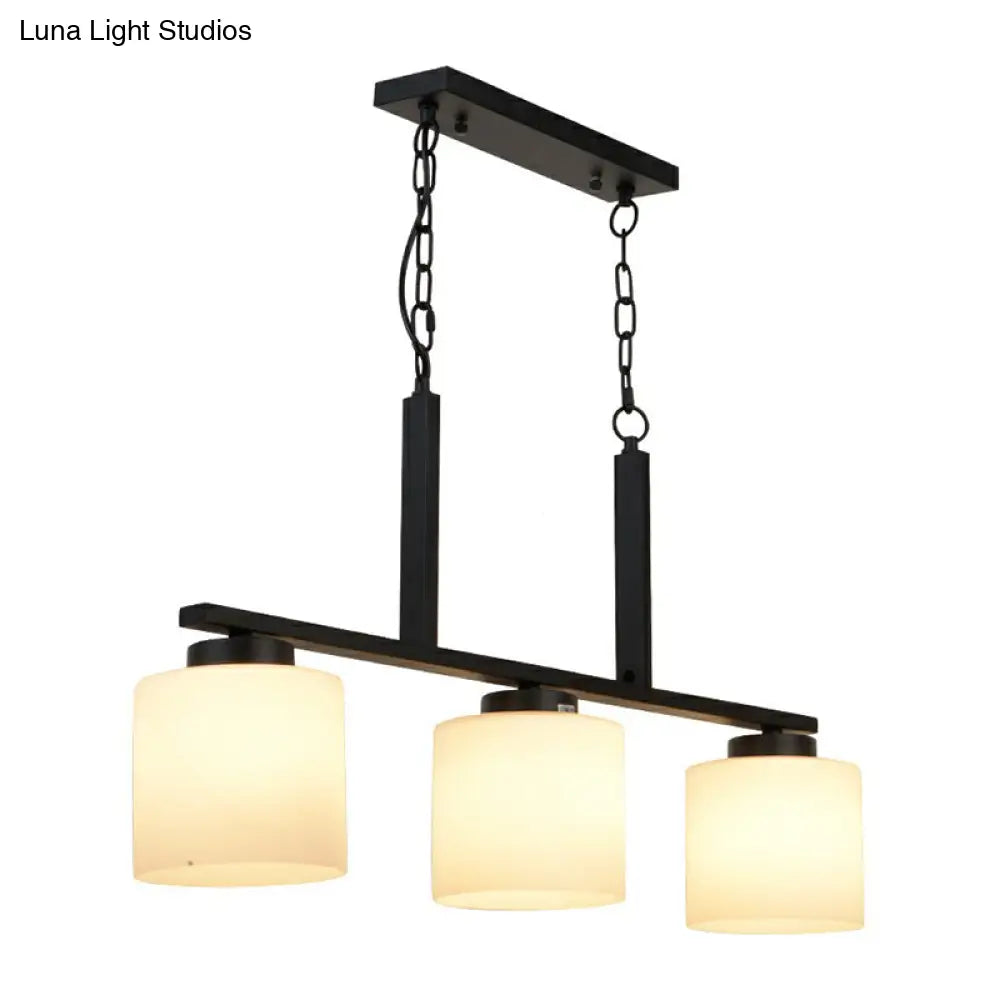 DecorBites™ Minimalist Opal Frosted Glass Island Lighting Fixture - 3 Heads Hanging Pendant Light
