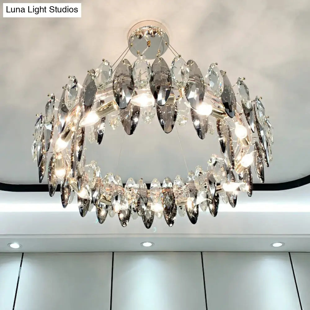 DecorBites™ Minimalist Oval Crystal Clear Pendant Chandelier - Elegant Ceiling Light for Restaurants