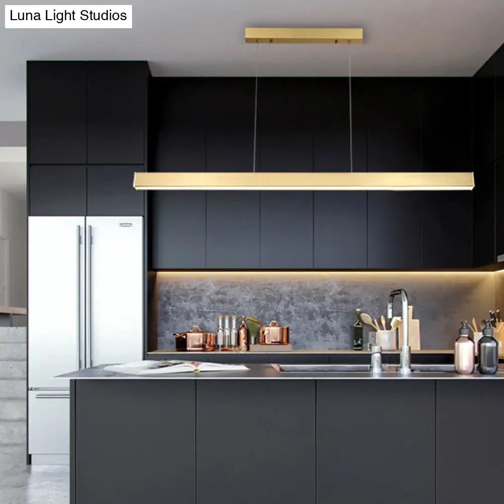 DecorBites™ Minimalist Rectangular LED Suspension Lamp - Metal Island Light Fixture