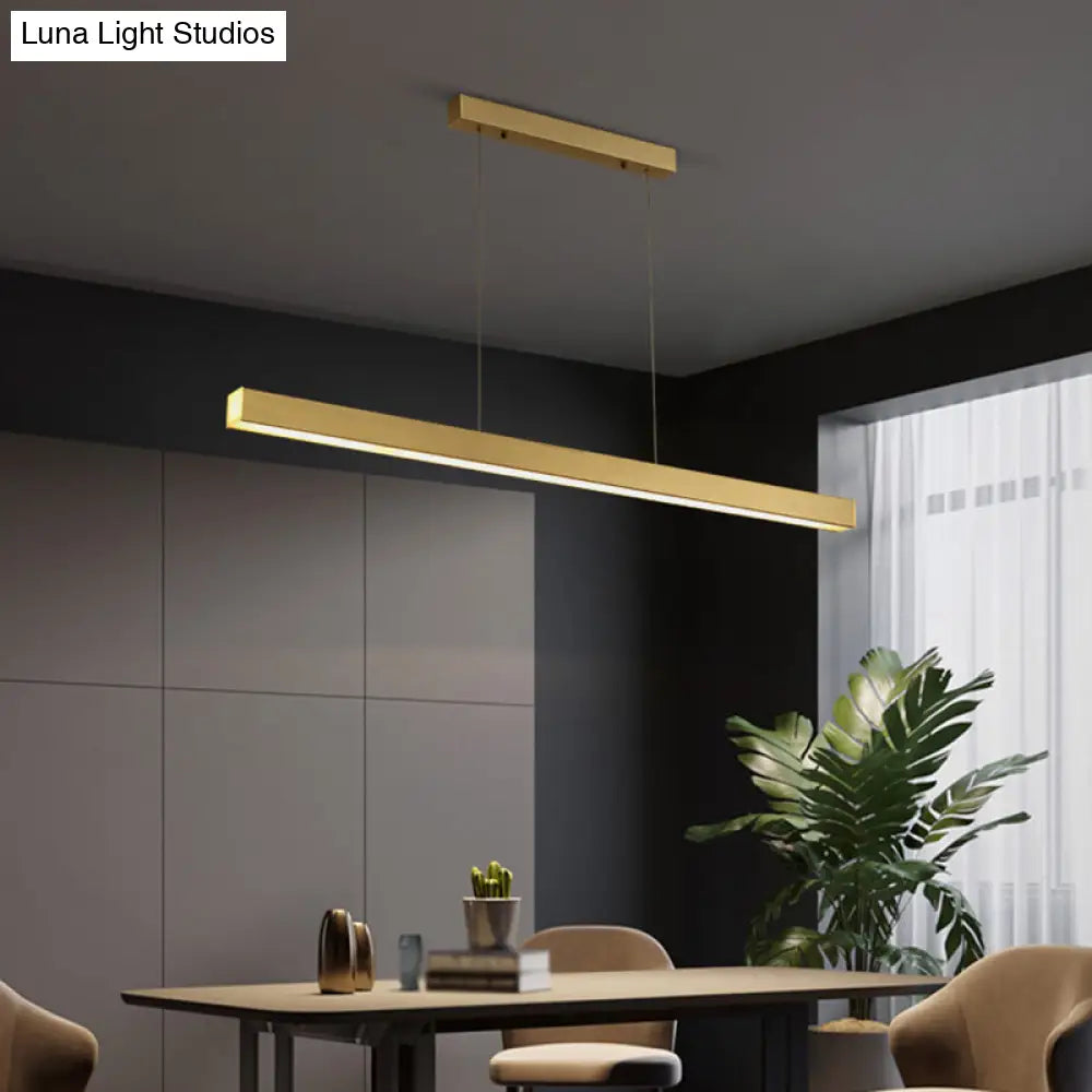 DecorBites™ Minimalist Rectangular LED Suspension Lamp - Metal Island Light Fixture