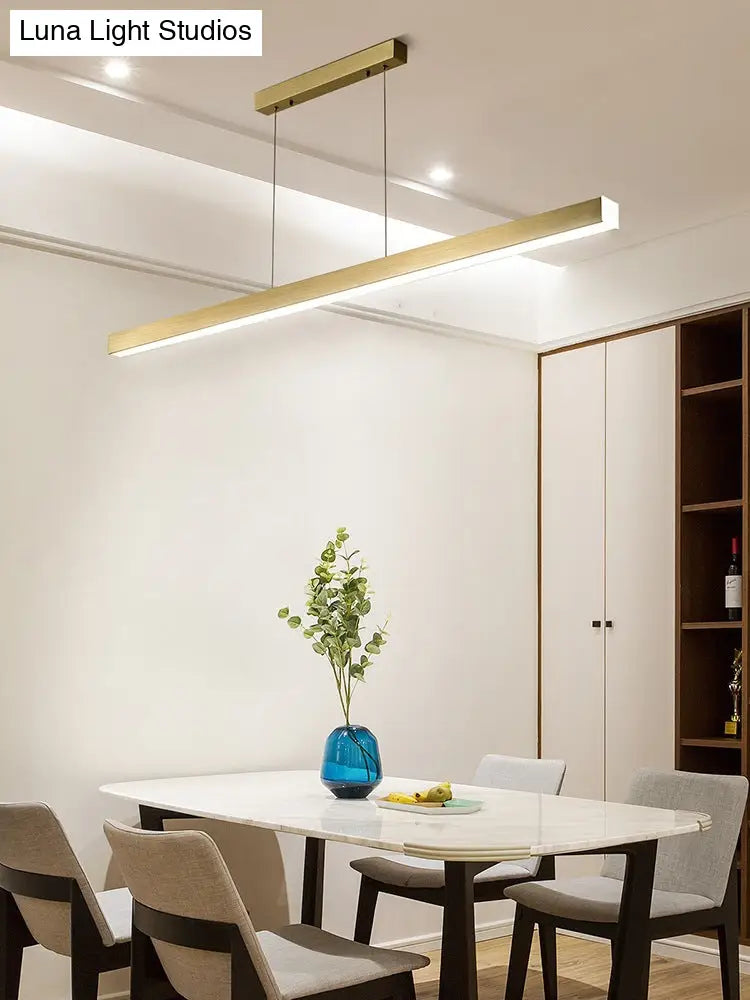 DecorBites™ Minimalist Rectangular LED Suspension Lamp - Metal Island Light Fixture