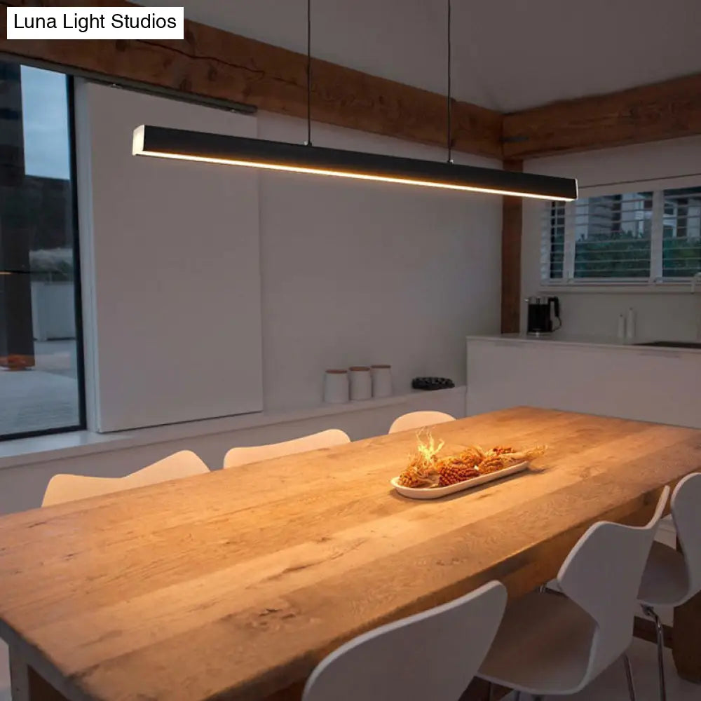 DecorBites™ Minimalist Rectangular LED Suspension Lamp - Metal Island Light Fixture