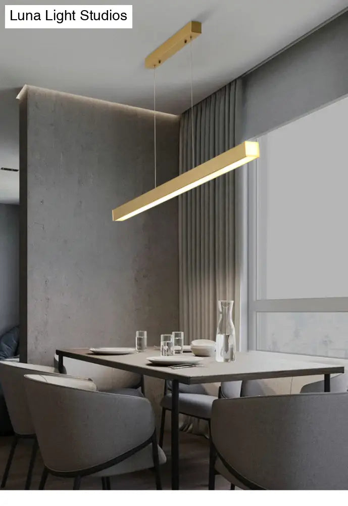 DecorBites™ Minimalist Rectangular LED Suspension Lamp - Metal Island Light Fixture