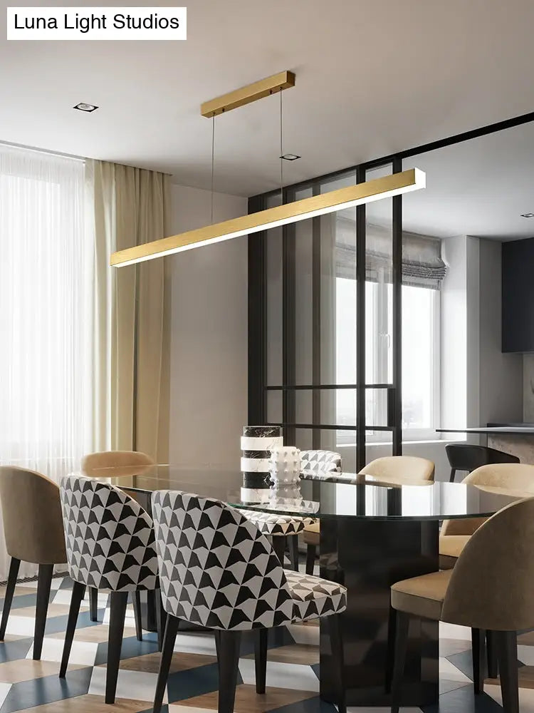 DecorBites™ Minimalist Rectangular LED Suspension Lamp - Metal Island Light Fixture