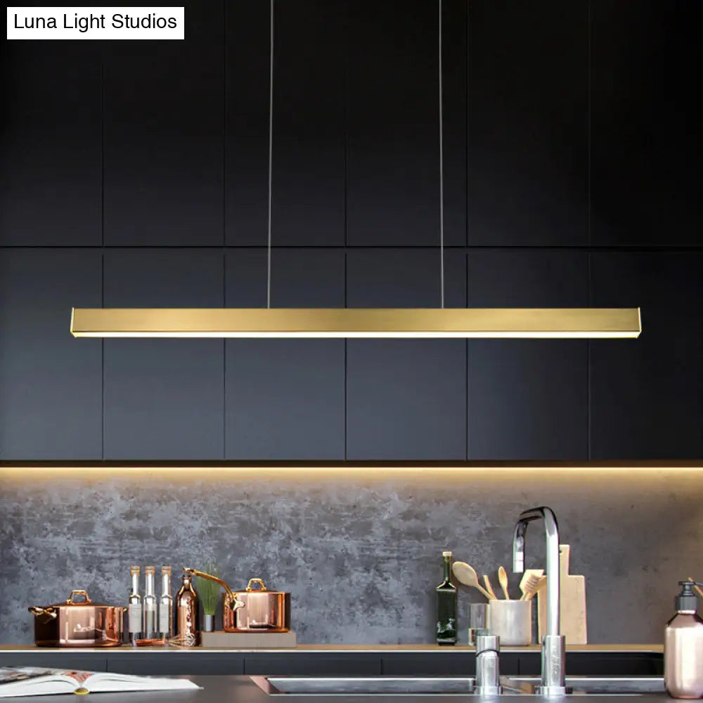 DecorBites™ Minimalist Rectangular LED Suspension Lamp - Metal Island Light Fixture