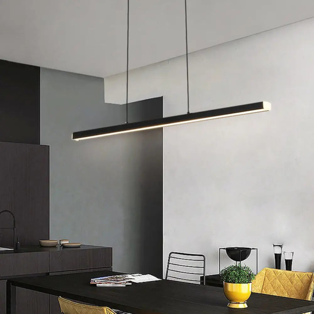 DecorBites™ Minimalist Rectangular LED Suspension Lamp - Metal Island Light Fixture