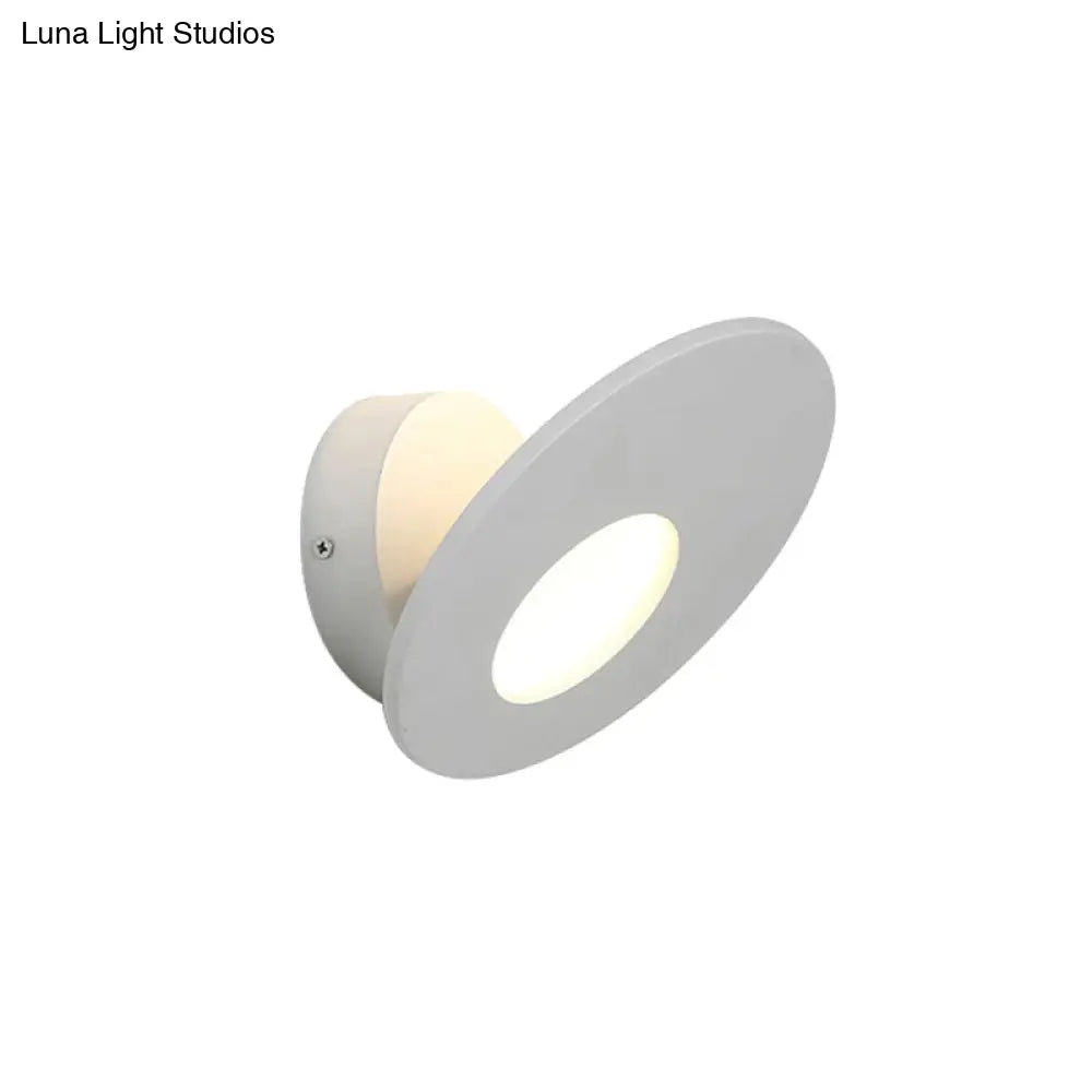 DecorBites™ Minimalist Round Acrylic Wall Sconce with Integrated LED for Bedroom - Black/White