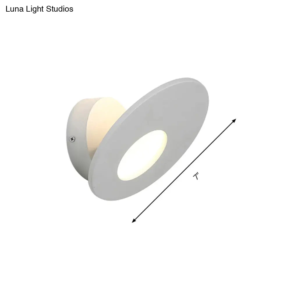 DecorBites™ Minimalist Round Acrylic Wall Sconce with Integrated LED for Bedroom - Black/White