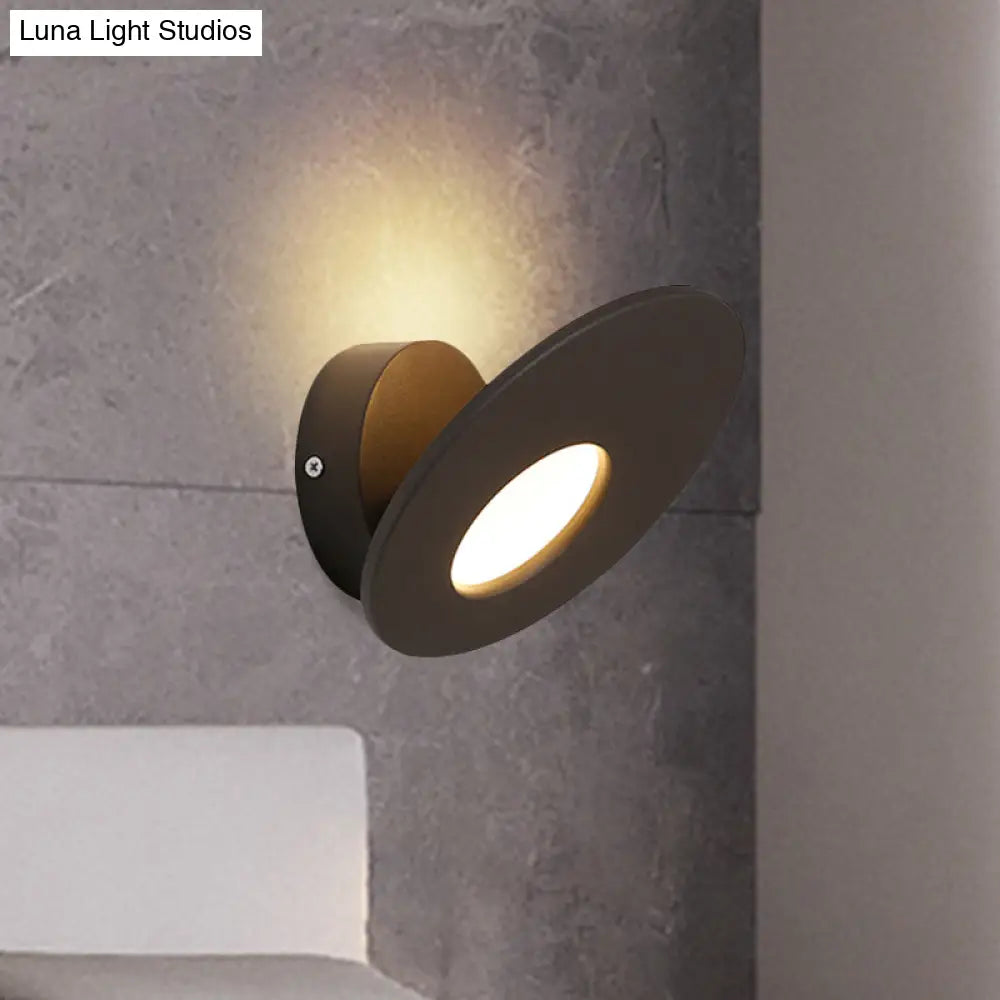 DecorBites™ Minimalist Round Acrylic Wall Sconce with Integrated LED for Bedroom - Black/White