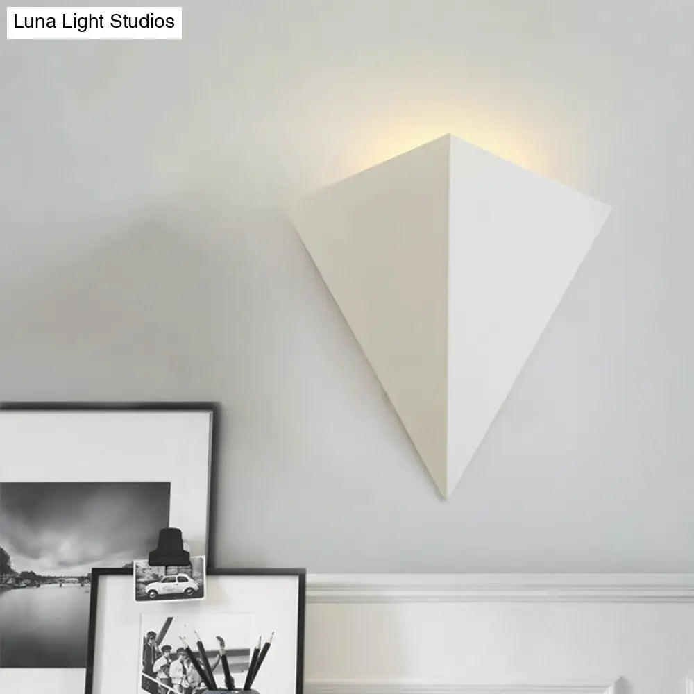 DecorBites™ Minimalist Triangle Metallic Wall Lamp with LED Warm/White Lighting for Living Room