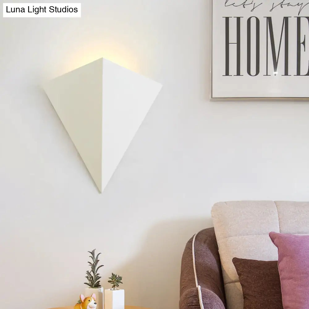 DecorBites™ Minimalist Triangle Metallic Wall Lamp with LED Warm/White Lighting for Living Room