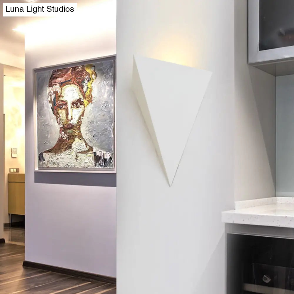 DecorBites™ Minimalist Triangle Metallic Wall Lamp with LED Warm/White Lighting for Living Room