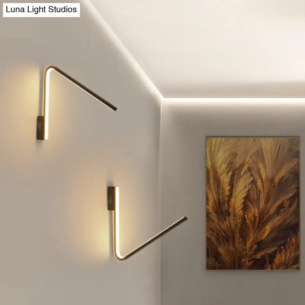DecorBites™ Minimalist V-Shaped LED Wall Lamp Kit - Silica Gel Corridor Sconce Lighting in Warm/White Light (Black/White)