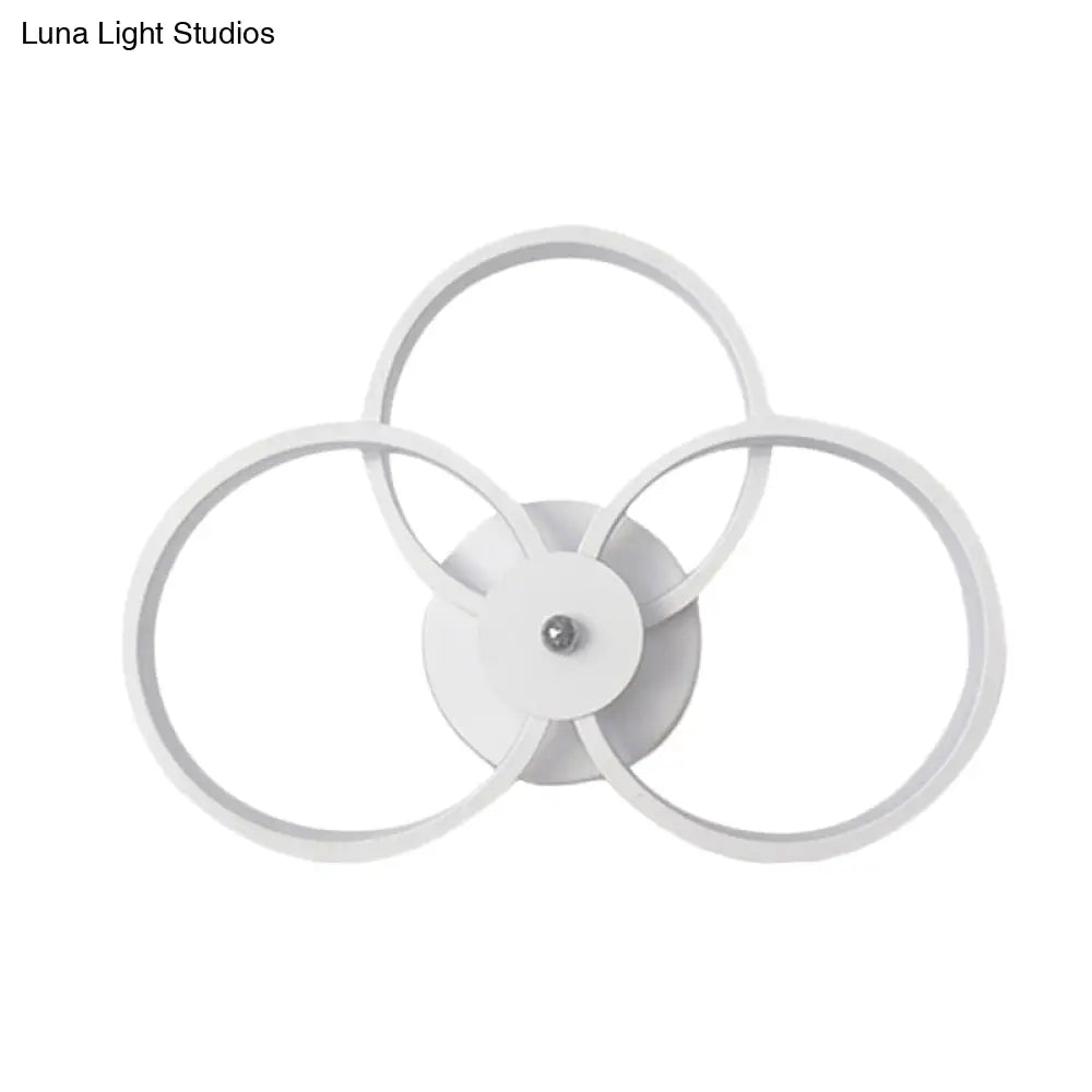 DecorBites™ Minimalist White 3-Ring LED Acrylic Wall Sconce Light Fixture - Warm/White Light