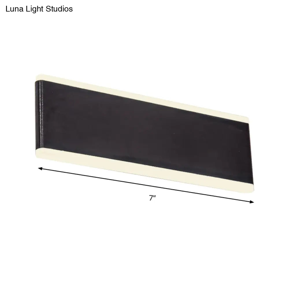 DecorBites™ Minimalistic Black Rectangle LED Aluminum Wall Light Fixture for Dining Room - Sizes: 4.5"/7" Dia