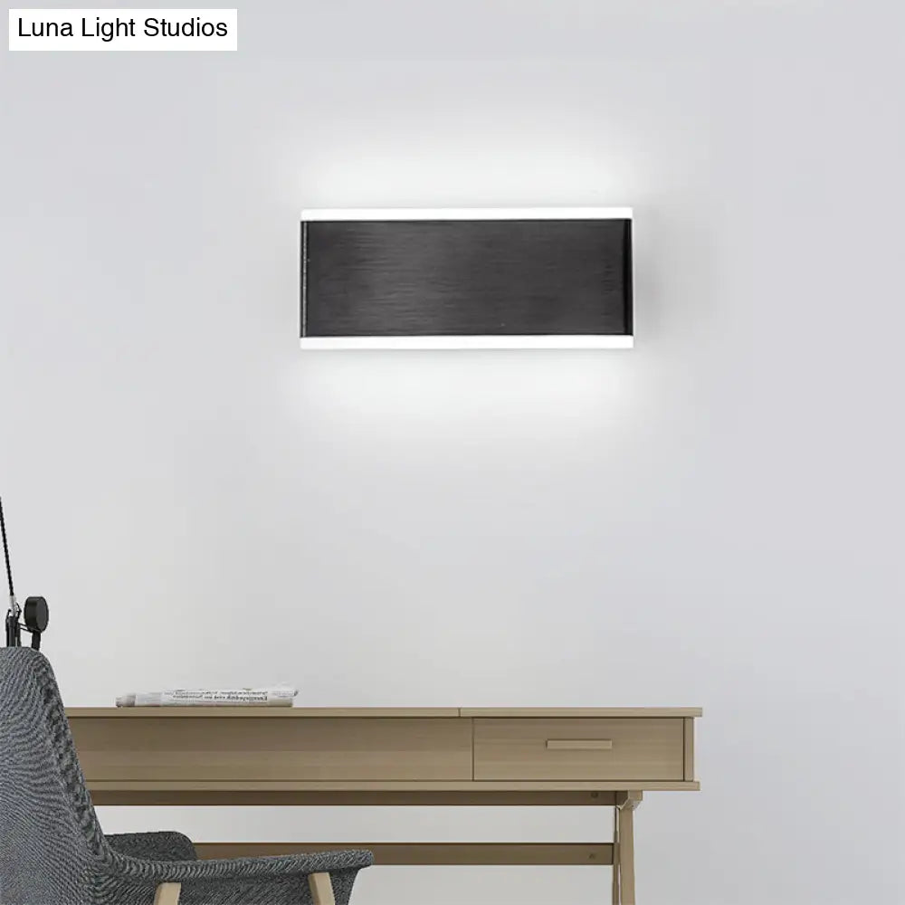 DecorBites™ Minimalistic Black Rectangle LED Aluminum Wall Light Fixture for Dining Room - Sizes: 4.5"/7" Dia
