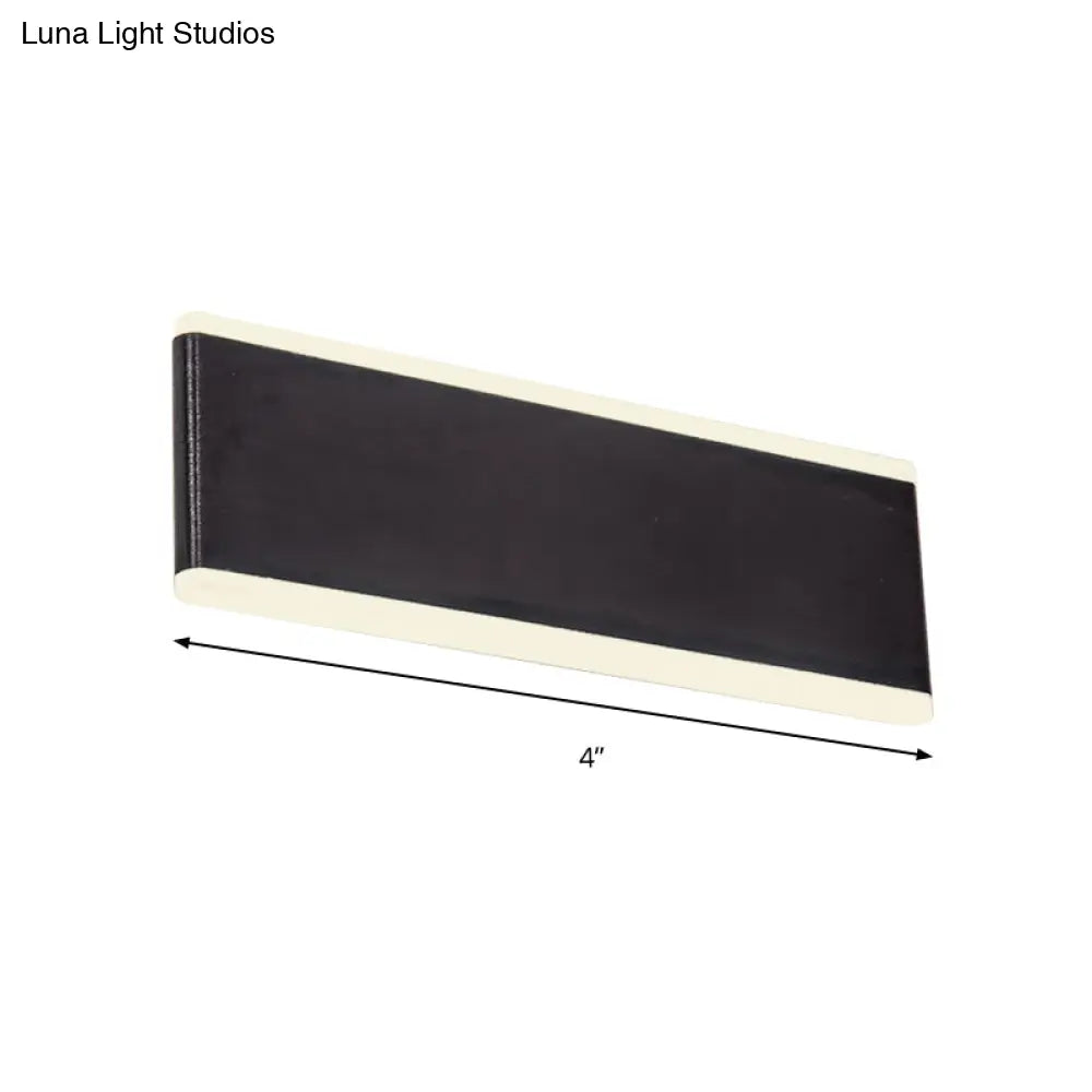 DecorBites™ Minimalistic Black Rectangle LED Aluminum Wall Light Fixture for Dining Room - Sizes: 4.5"/7" Dia