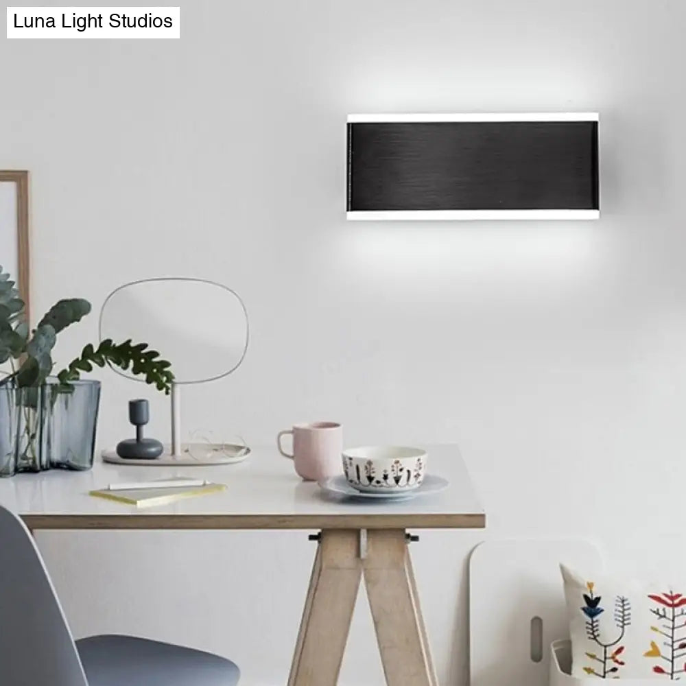 DecorBites™ Minimalistic Black Rectangle LED Aluminum Wall Light Fixture for Dining Room - Sizes: 4.5"/7" Dia