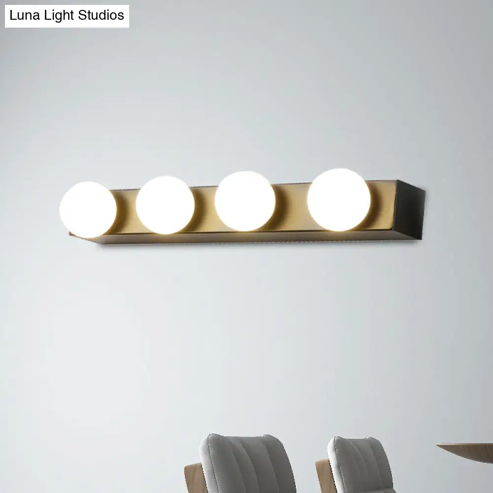 DecorBites™ Minimalistic Black/White Finish Vanity Lighting Fixture – Open Bulb, 4/5 Heads Metal Wall Light for Bathroom