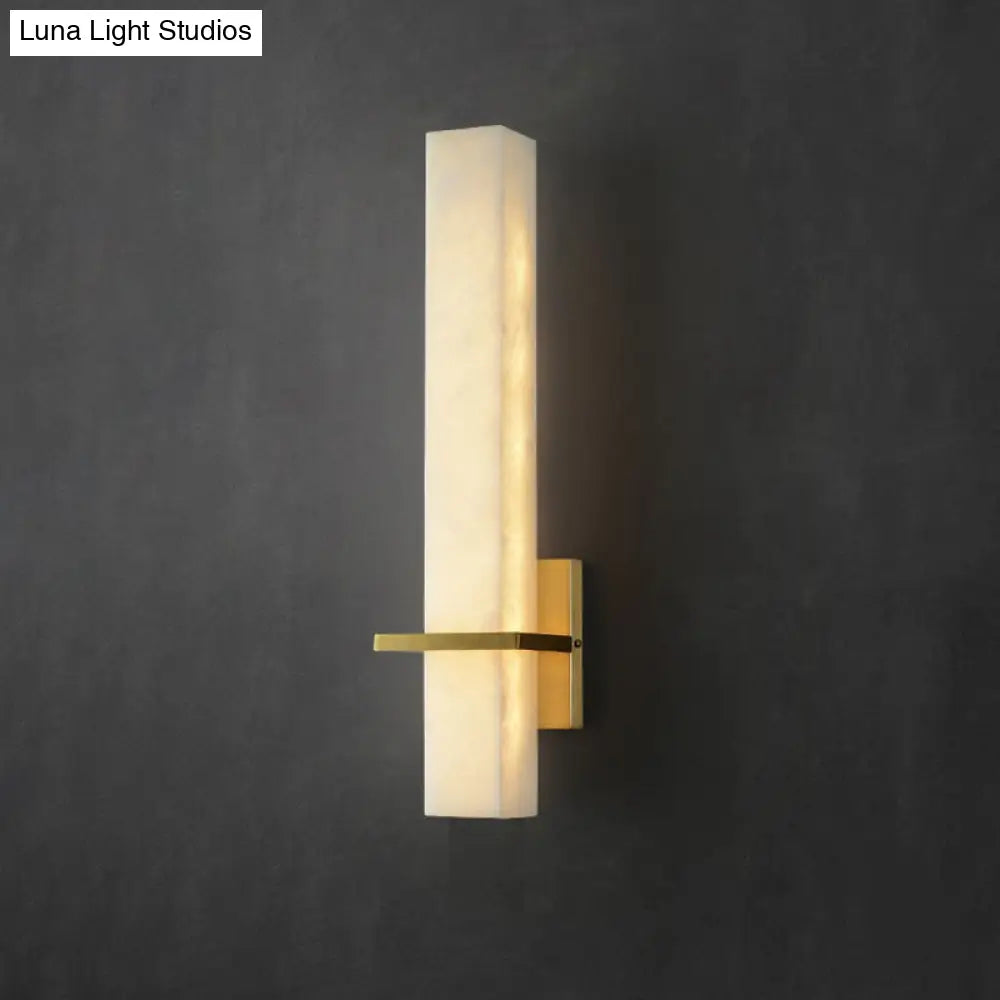 DecorBites™ Minimalistic Marble Wall Sconce - White LED Light for Aisle, Wall Mounted