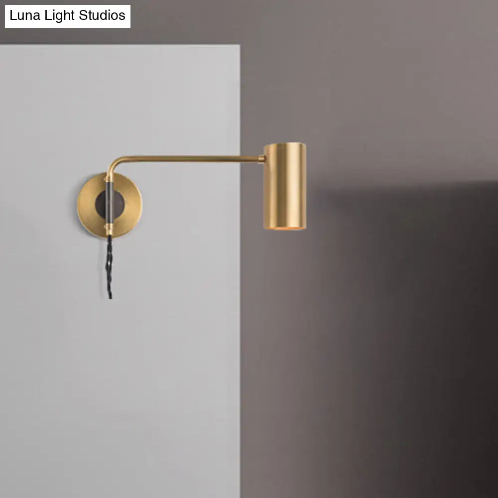 DecorBites™ Minimalistic Metal Adjustable Tubular Wall Lamp with 1-Light Bedside Spotlight
