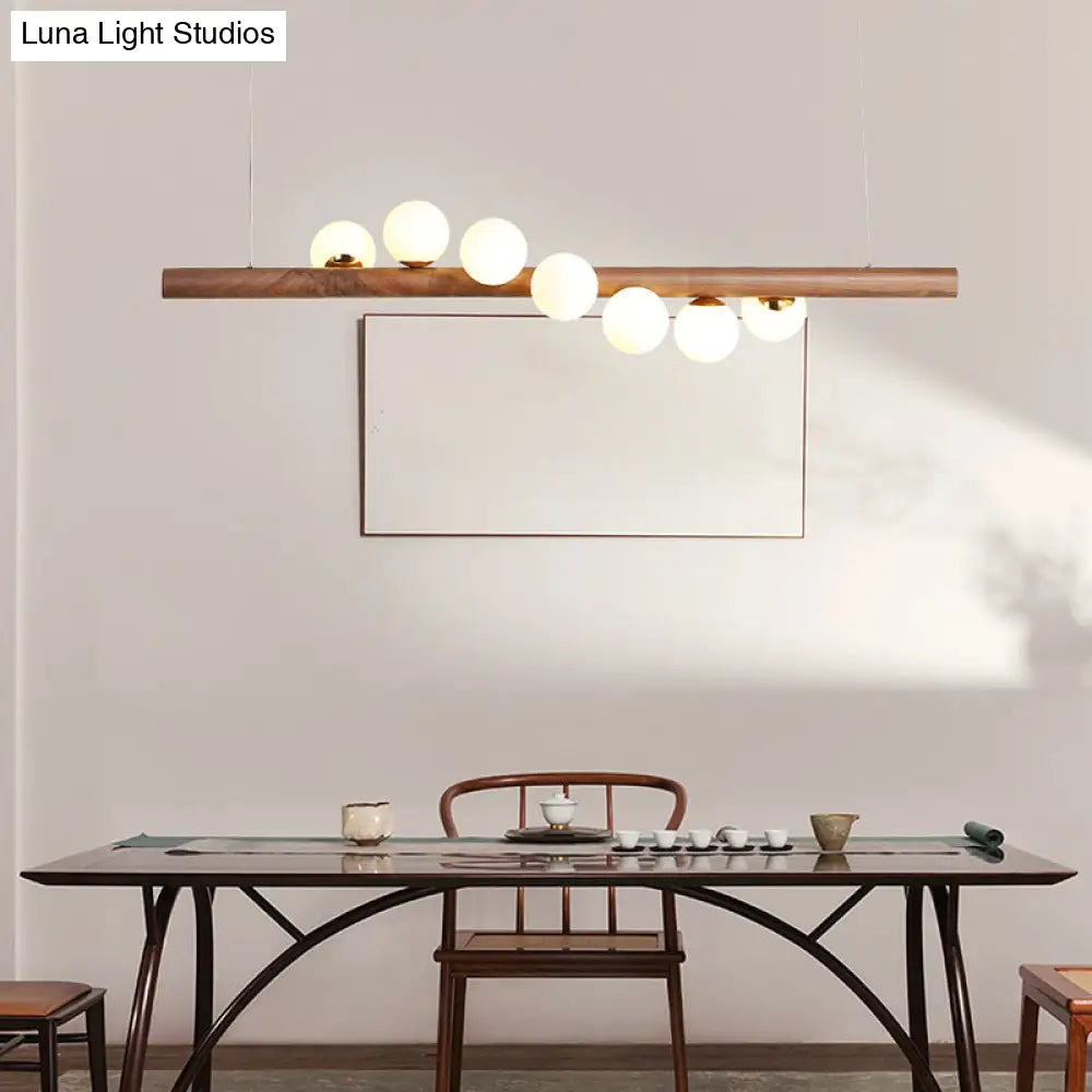 DecorBites™ Minimalistic Milk Glass Suspension Light: Elegant Jewelry Pendant for Dining Room