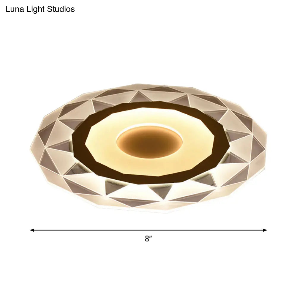 DecorBites™ Minimalistic White Acrylic LED Wall Lamp for Bedroom - Diamond Twig Flower Design