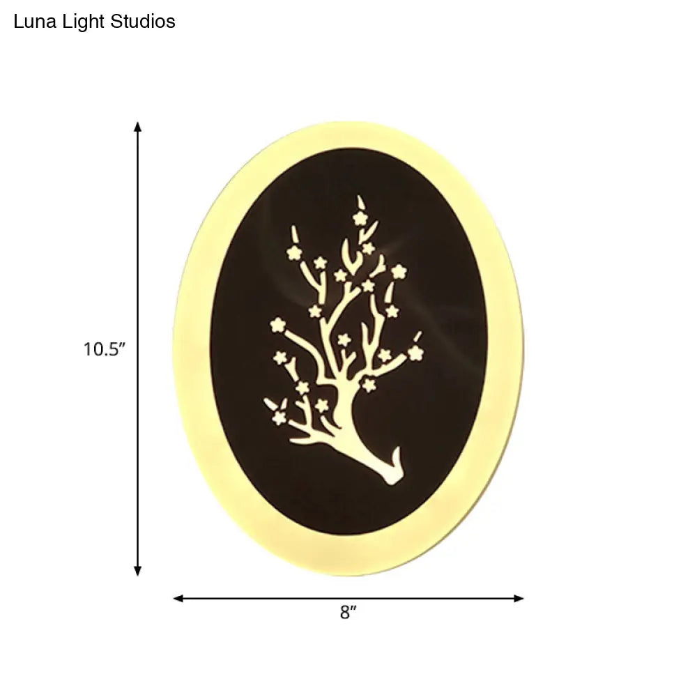 DecorBites™ Minimalistic White Acrylic LED Wall Lamp for Bedroom - Diamond Twig Flower Design