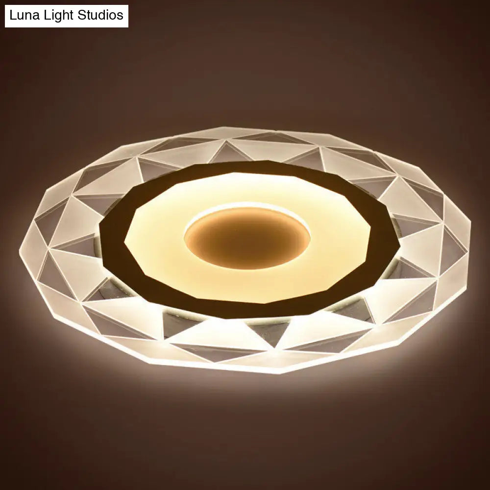 DecorBites™ Minimalistic White Acrylic LED Wall Lamp for Bedroom - Diamond Twig Flower Design