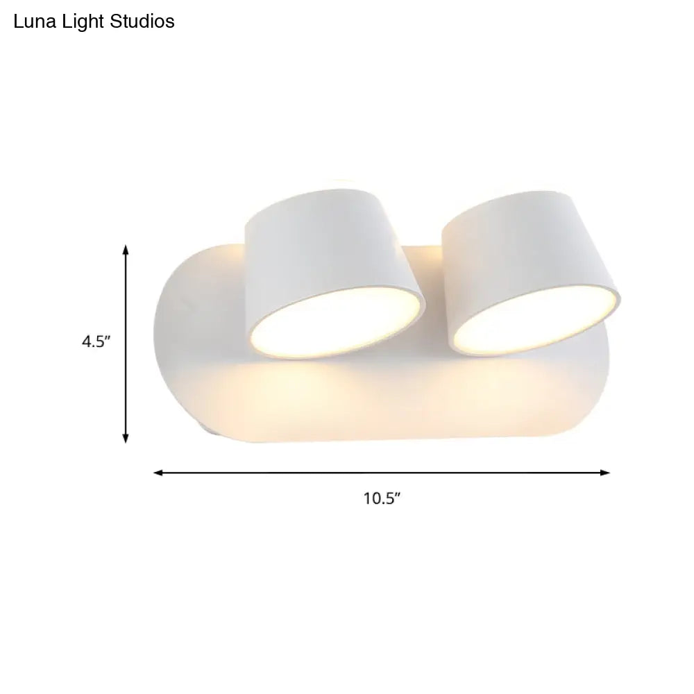 DecorBites™ Modern 1/2/3-Light Bedroom Wall Sconce with Cone Metal Shade - White/Black Vanity Lighting Fixture in White Light