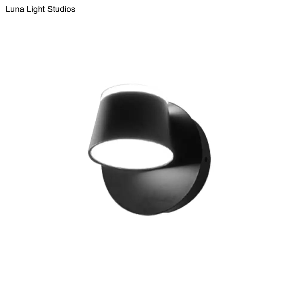 DecorBites™ Modern 1/2/3-Light Bedroom Wall Sconce with Cone Metal Shade - White/Black Vanity Lighting Fixture in White Light