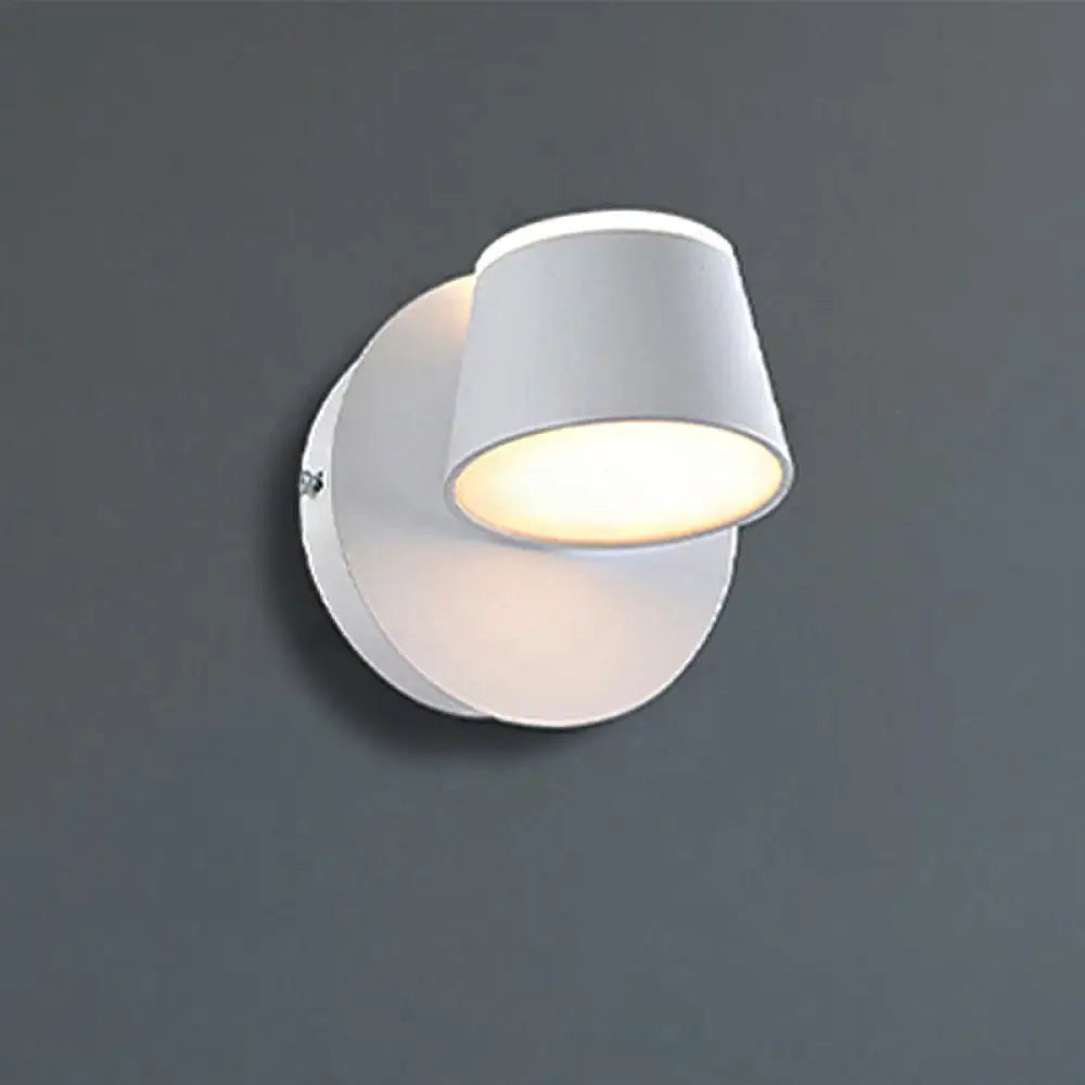 DecorBites™ Modern 1/2/3-Light Bedroom Wall Sconce with Cone Metal Shade - White/Black Vanity Lighting Fixture in White Light