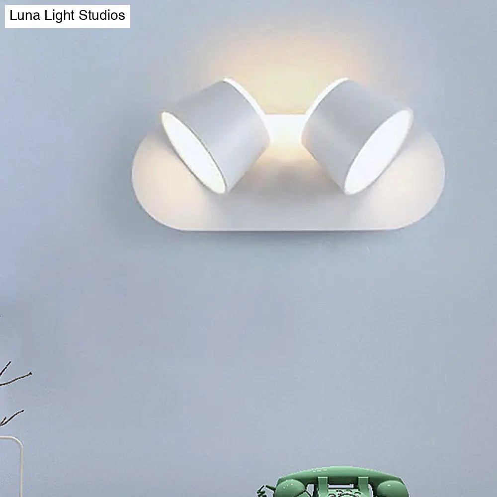 DecorBites™ Modern 1/2/3-Light Bedroom Wall Sconce with Cone Metal Shade - White/Black Vanity Lighting Fixture in White Light