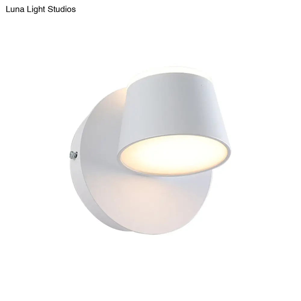 DecorBites™ Modern 1/2/3-Light Bedroom Wall Sconce with Cone Metal Shade - White/Black Vanity Lighting Fixture in White Light