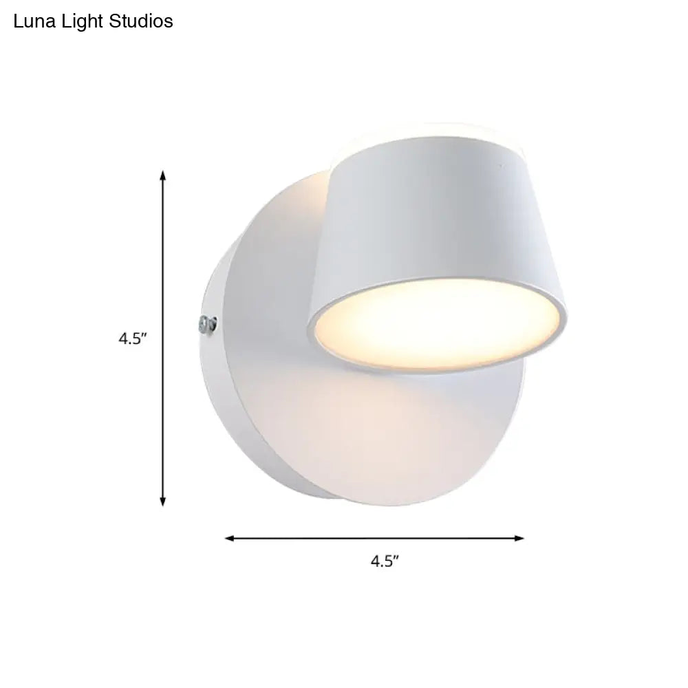 DecorBites™ Modern 1/2/3-Light Bedroom Wall Sconce with Cone Metal Shade - White/Black Vanity Lighting Fixture in White Light