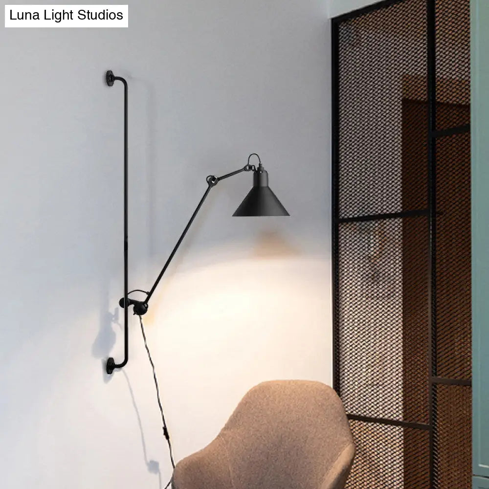 DecorBites™ Modern 1-Head Sconce Lighting with Metal Shade - Red/Yellow Conical Wall Mount Lamp for Bedside